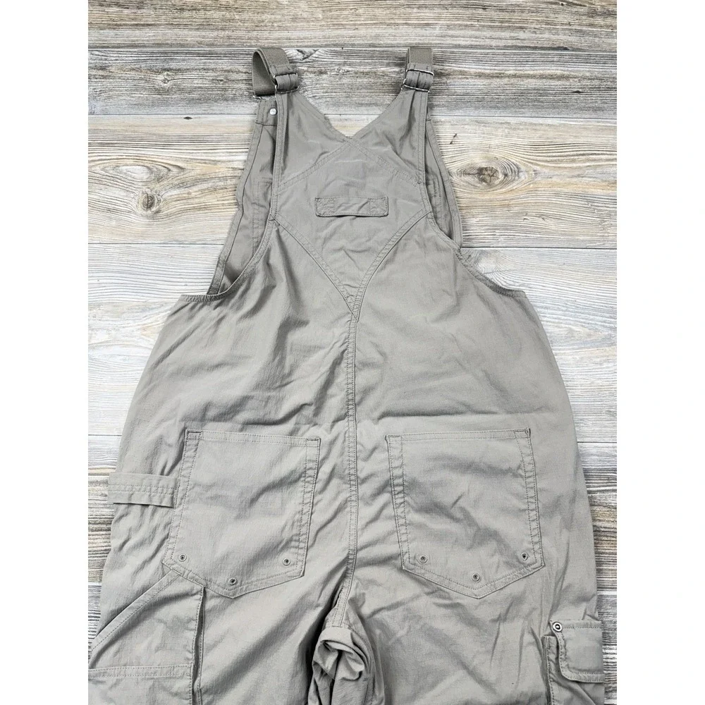 Duluth Trading Bib Overalls Women's XS Beige Nylon Workwear Gardening DEFECT!!